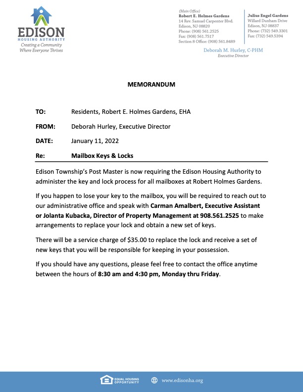 Edison Housing Authority Housing Subsidy Programs for Edison, NJ